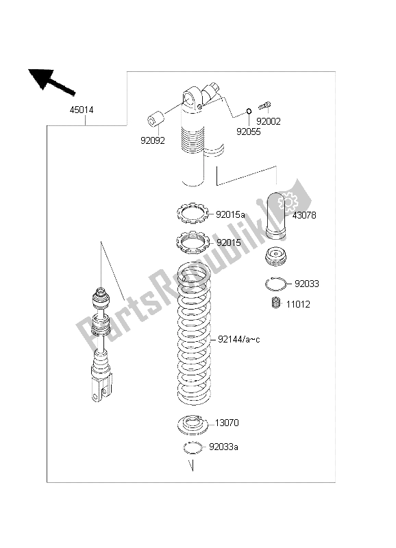 Wszystkie części do Amortyzator Kawasaki KDX 200 2003