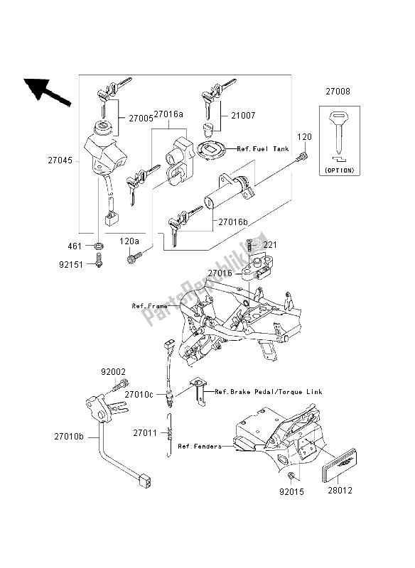 Todas as partes de Chave De Ignição do Kawasaki ZRX 1200R 2003