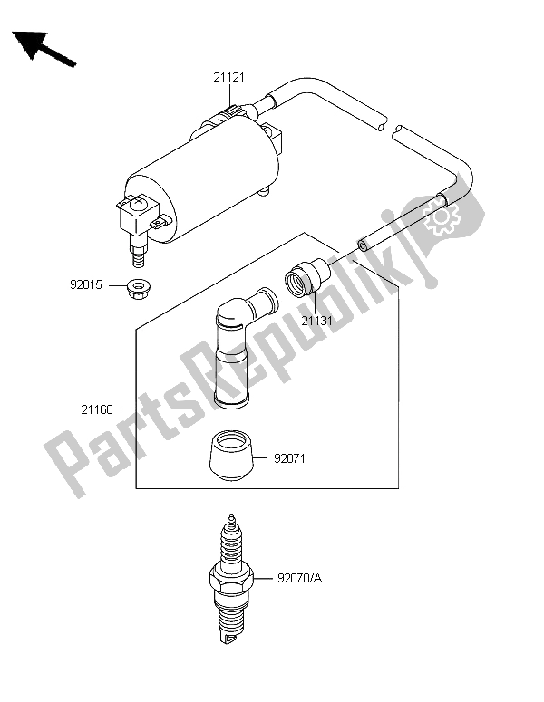 All parts for the Ignition System of the Kawasaki KLF 300 2006