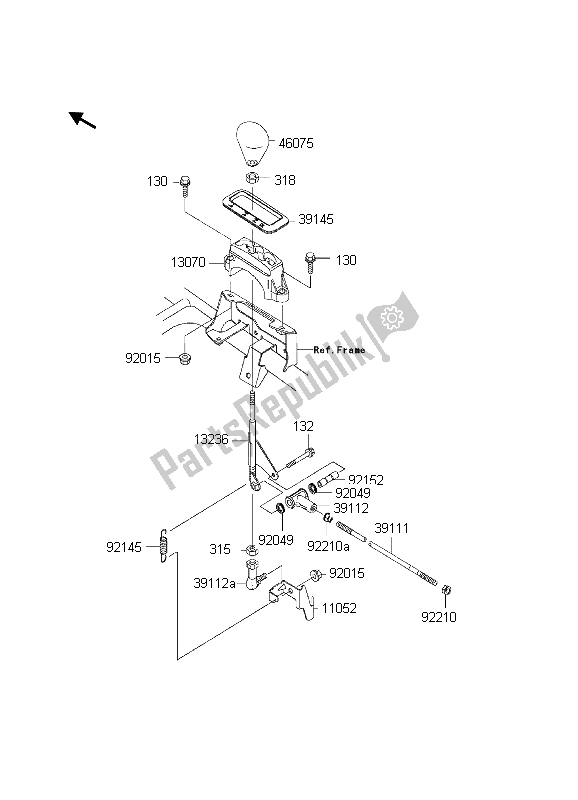 All parts for the Control of the Kawasaki KVF 650 4X4 2003