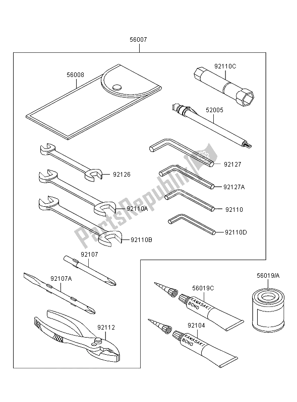 Toutes les pièces pour le Outils Propriétaires du Kawasaki VN 1500 Mean Streak 2003