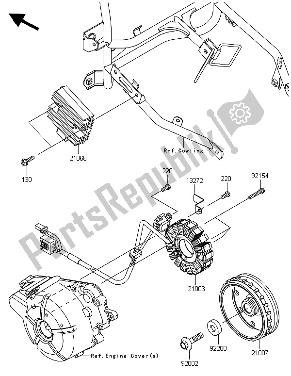 Todas las partes para Generador de Kawasaki Ninja 300 ABS 2014