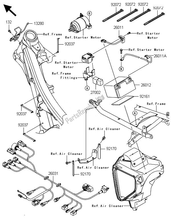 All parts for the Chassis Electrical Equipment of the Kawasaki KLX 450R 2014