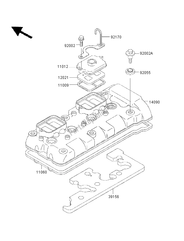 Toutes les pièces pour le Le Couvre-culasse du Kawasaki Ninja ZX 6R 600 1996