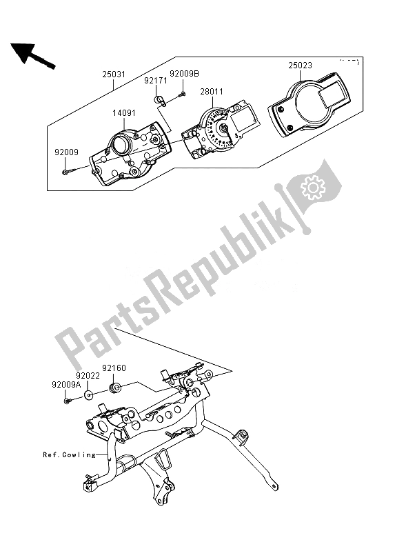 All parts for the Meter of the Kawasaki Versys 650 2007