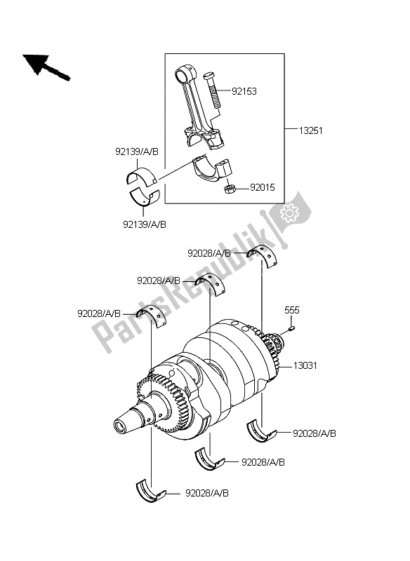 Todas las partes para Cigüeñal de Kawasaki ER 6N 650 2010