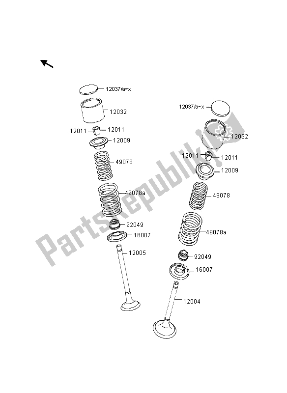 Alle onderdelen voor de Klep van de Kawasaki KLR 650 1997