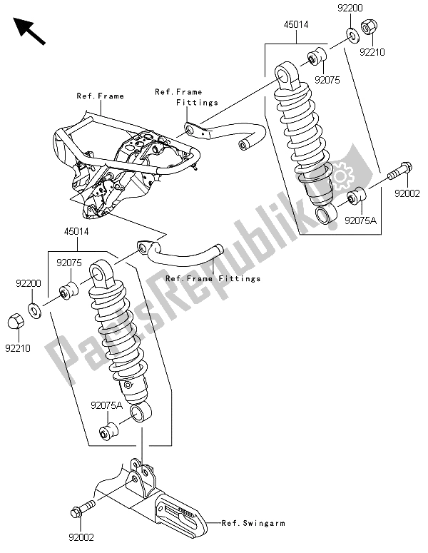 Toutes les pièces pour le Suspension Et Amortisseur du Kawasaki W 800 2013