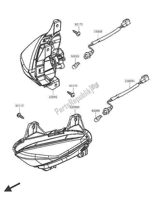 All parts for the Turn Signals of the Kawasaki J 300 ABS 2016