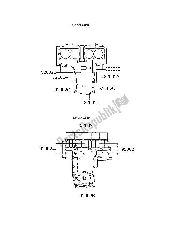 Toutes les pièces pour le Modèle De Boulon De Carter du Kawasaki GPX 600R 1996