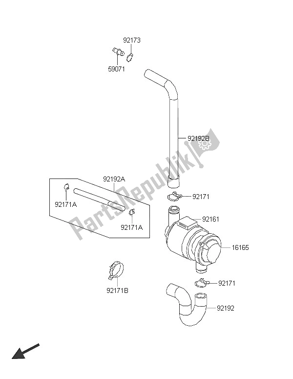 Tutte le parti per il Sistema Di Evaporazione Del Carburante del Kawasaki Brute Force 300 2016