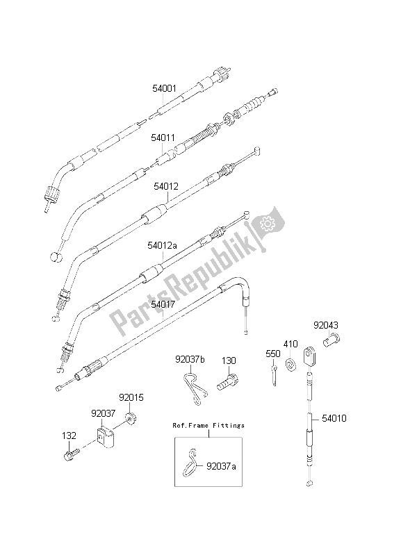 Wszystkie części do Kable Kawasaki KLR 650 2001