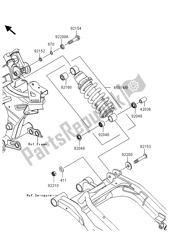 Wszystkie części do Zawieszenie I Amortyzator Kawasaki ER 6N ABS 650 2013