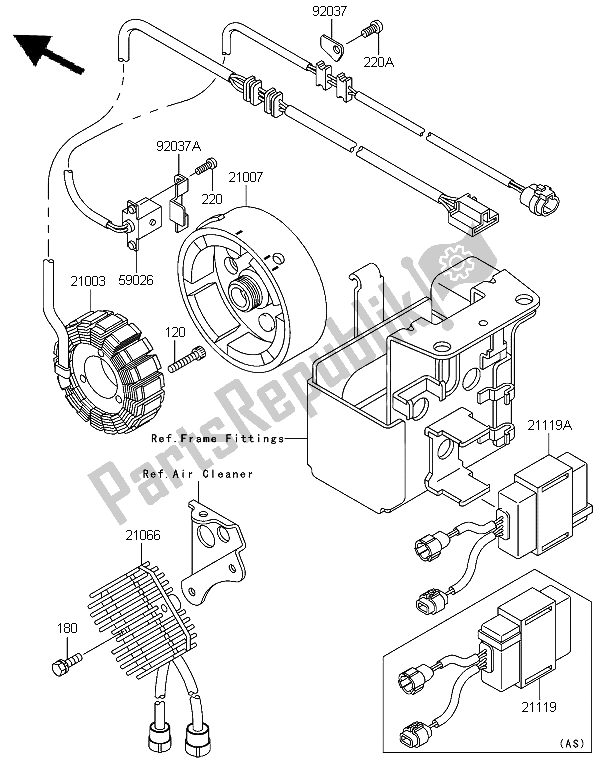 Alle onderdelen voor de Generator van de Kawasaki KLF 300 2006