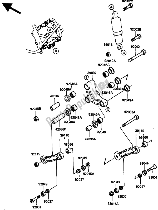 Todas las partes para Suspensión de Kawasaki ZX 750 1985