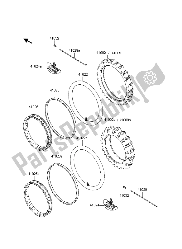 All parts for the Tires of the Kawasaki KDX 200 1997