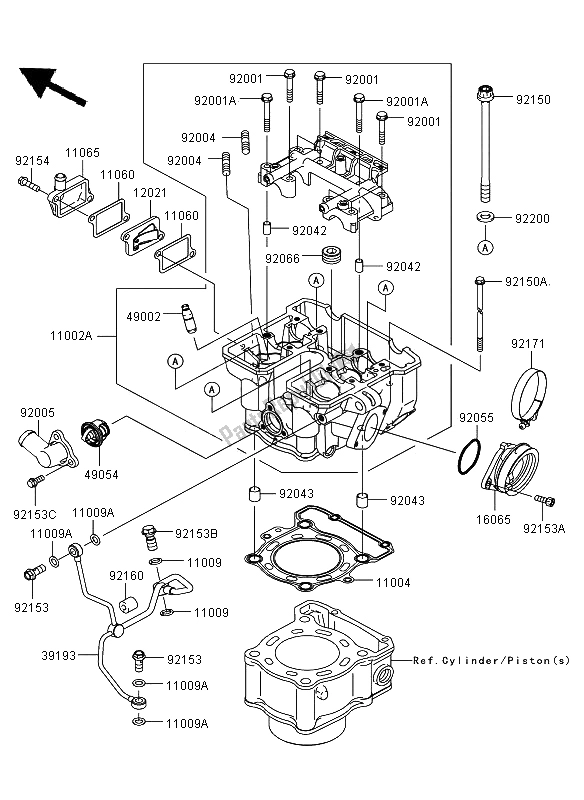 Tutte le parti per il Testata del Kawasaki KLX 250 2013