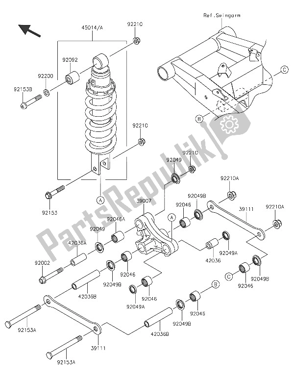 All parts for the Suspension & Shock Absorber of the Kawasaki Z 800 ABS 2016