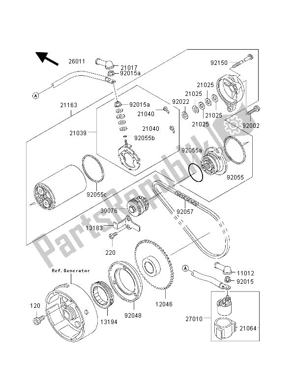 Tutte le parti per il Motorino Di Avviamento del Kawasaki KVF 300 Prairie 4X4 2002