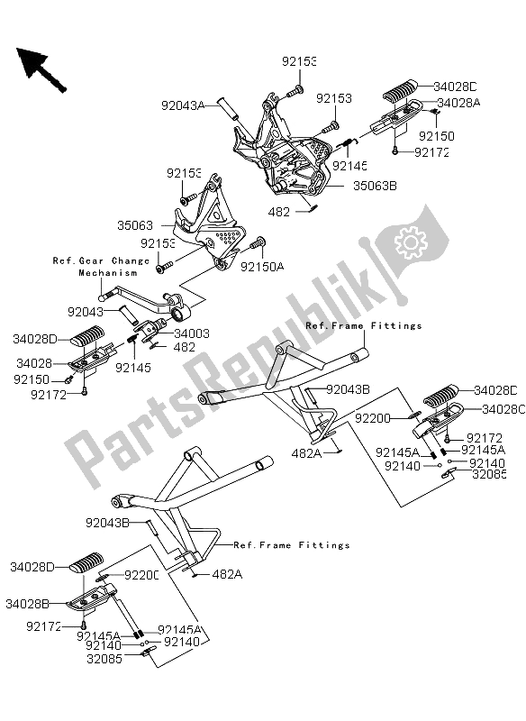 Tutte le parti per il Poggiapiedi del Kawasaki Versys 650 2013