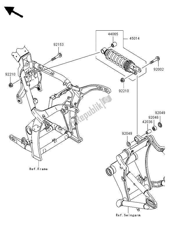 All parts for the Suspension & Shock Absorber of the Kawasaki VN 2000 2006