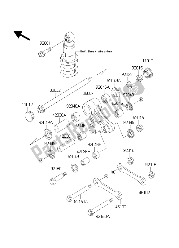 All parts for the Suspension of the Kawasaki KLR 650C 2004