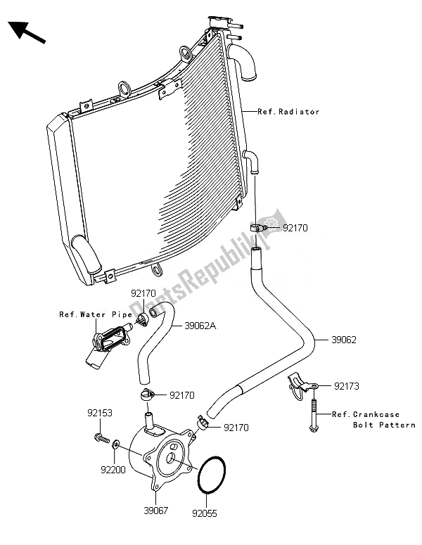 Tutte le parti per il Radiatore Dell'olio del Kawasaki ZZR 1400 ABS 2014