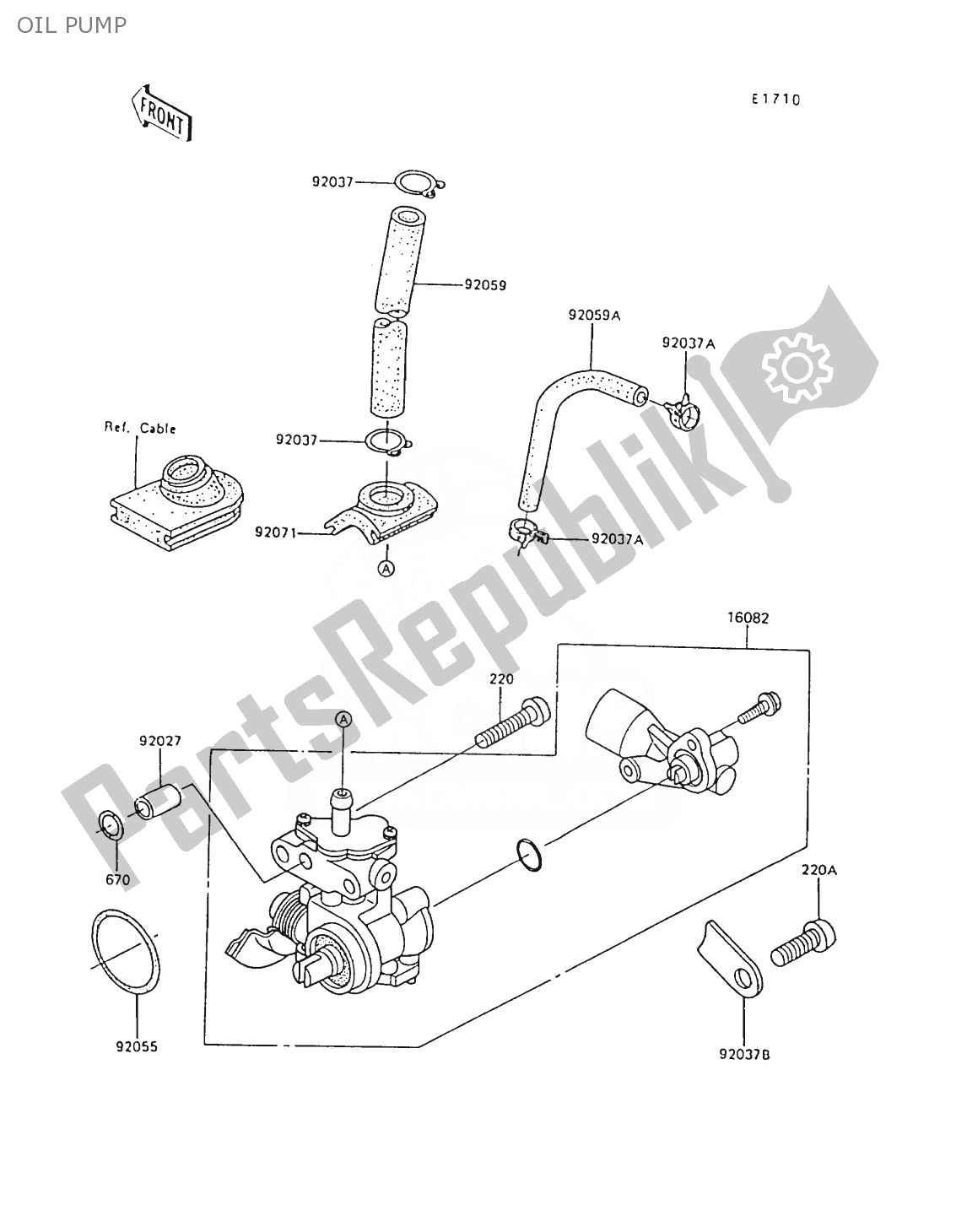 Todas las partes para Bomba De Aceite de Kawasaki AR 80 1990