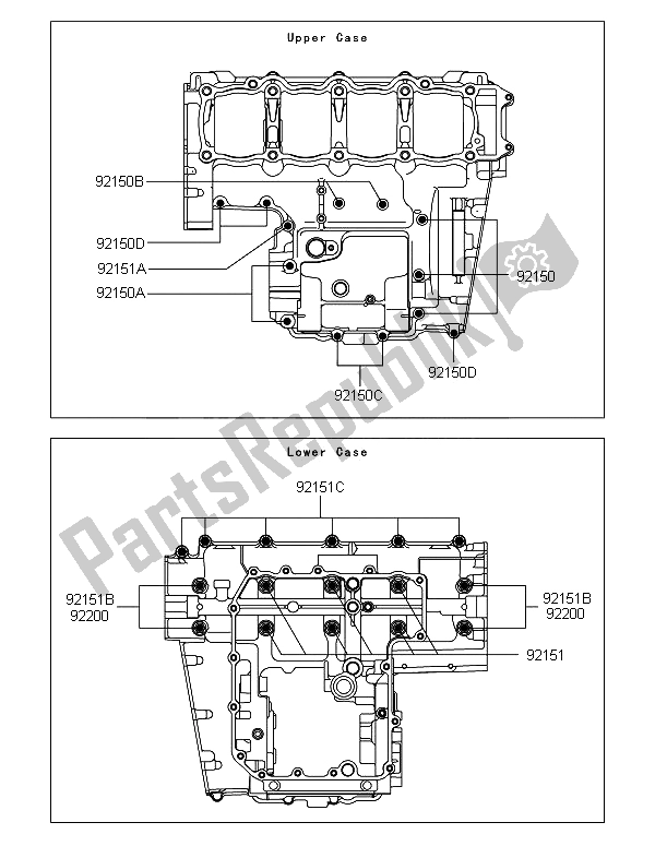 All parts for the Crankcase Bolt Pattern of the Kawasaki Z 800 ADS 2013