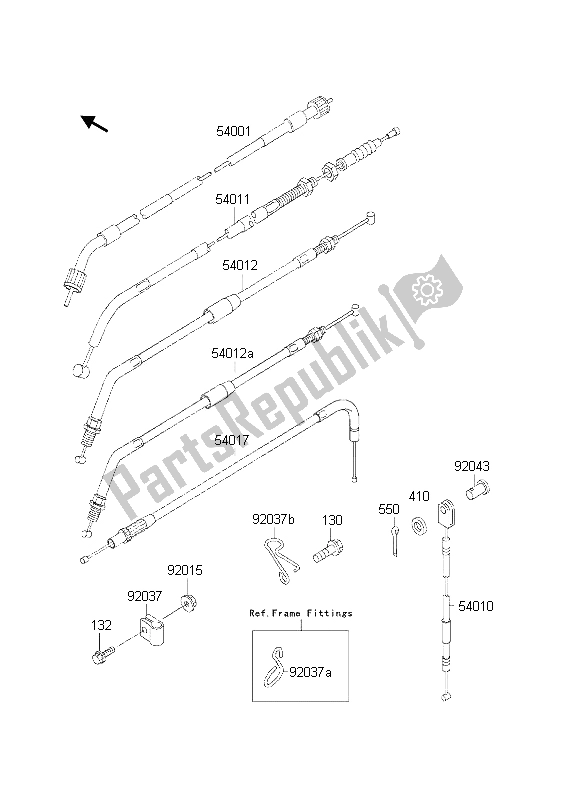 Tutte le parti per il Cavi del Kawasaki KLR 650 2002