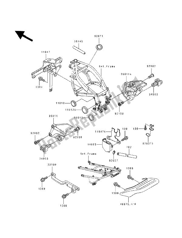 All parts for the Battery Case of the Kawasaki ZZ R 600 1992