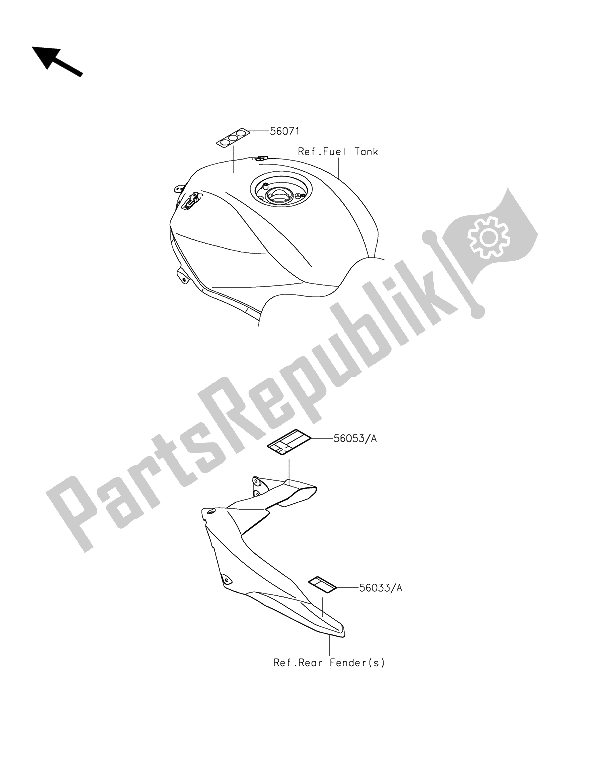 All parts for the Labels of the Kawasaki Ninja H2 1000 2015