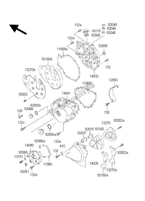 Todas las partes para Cubierta Del Motor de Kawasaki EN 500 2001