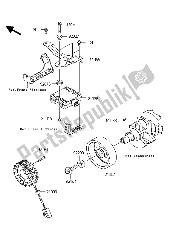 Toutes les pièces pour le Générateur du Kawasaki Z 1000 2010