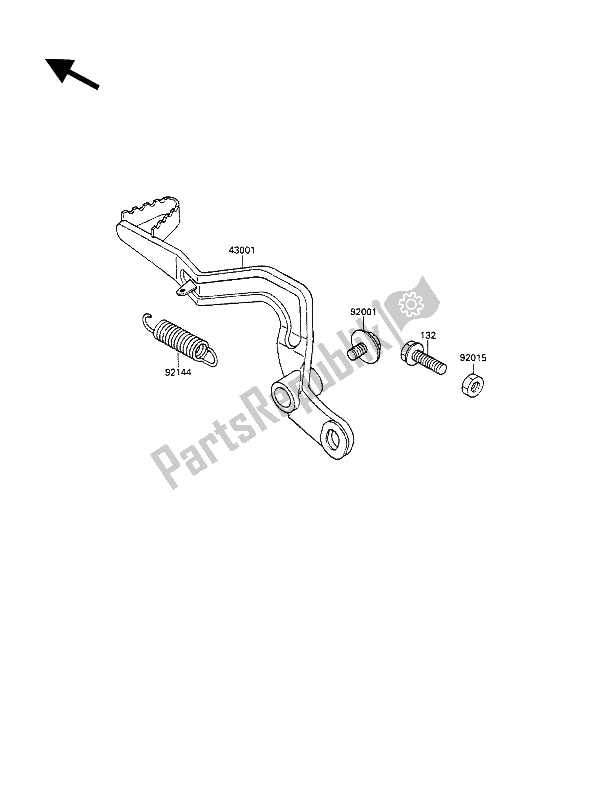 Wszystkie części do Peda? Hamulca Kawasaki KX 80 1990