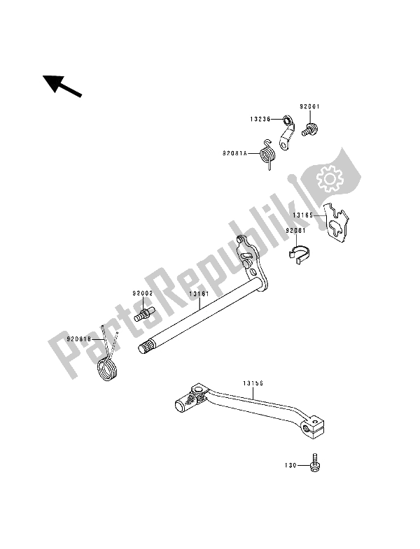 Todas las partes para Mecanismo De Cambio De Marcha de Kawasaki KLR 250 1994