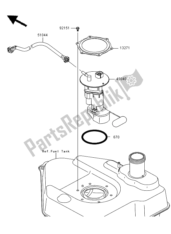 Todas las partes para Bomba De Combustible de Kawasaki KVF 750 4X4 2009