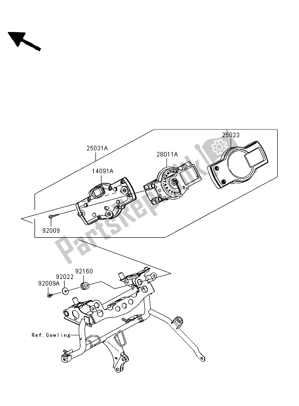 Toutes les pièces pour le Mètre du Kawasaki Versys 650 2009