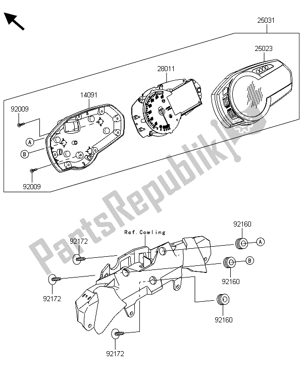 Toutes les pièces pour le Mètre (s) du Kawasaki Ninja ZX 6R 600 2013