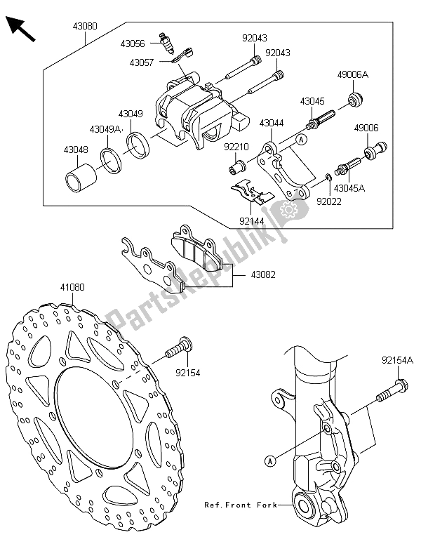 Toutes les pièces pour le Frein Avant du Kawasaki Ninja 300 2013