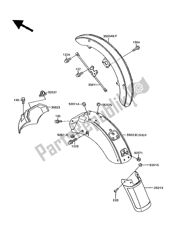 Toutes les pièces pour le Ailes du Kawasaki VN 15 1500 1994