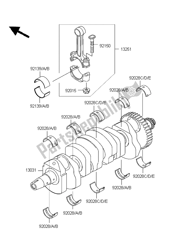 Tutte le parti per il Albero Motore del Kawasaki Z 750 2004