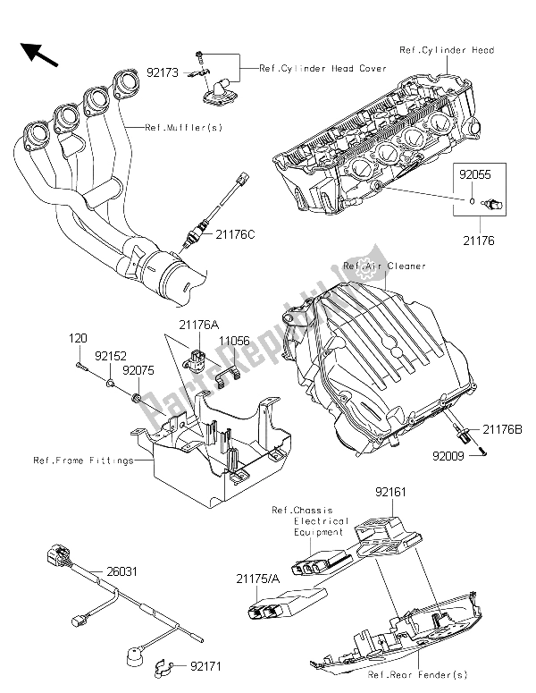 All parts for the Fuel Injection of the Kawasaki Z 1000 ABS 2015