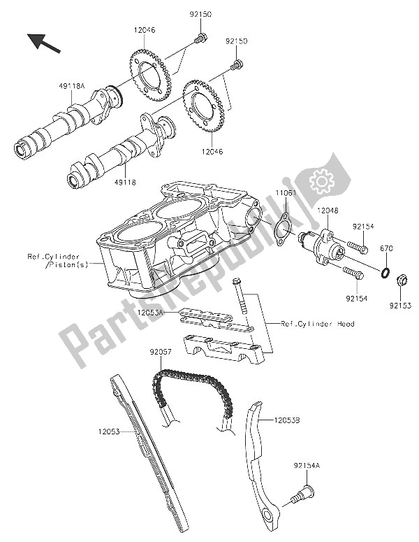 Toutes les pièces pour le Arbre (s) à Cames Et Tendeur du Kawasaki Z 300 ABS 2016