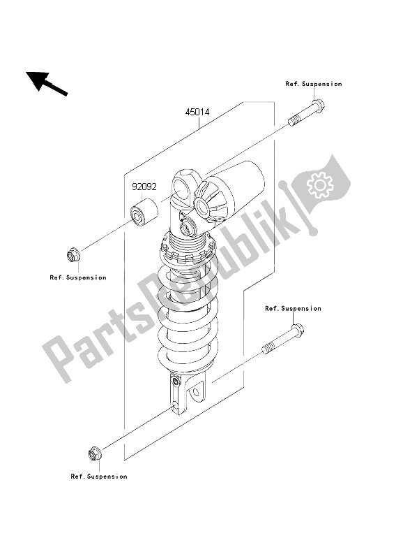 All parts for the Shock Absorber(s) of the Kawasaki Ninja ZX 6 RR 600 2003