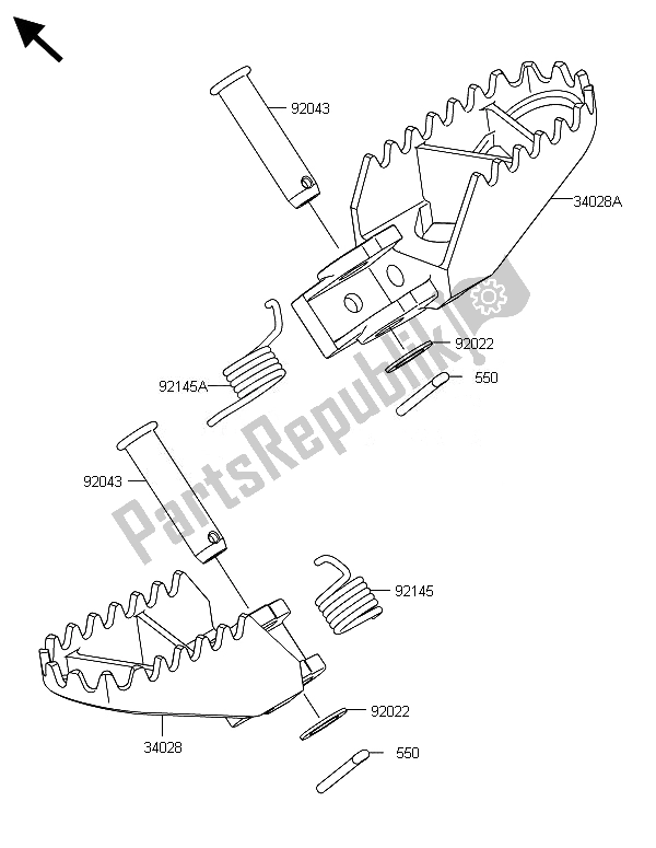 Todas las partes para Reposapiés de Kawasaki KX 85 SW 2014