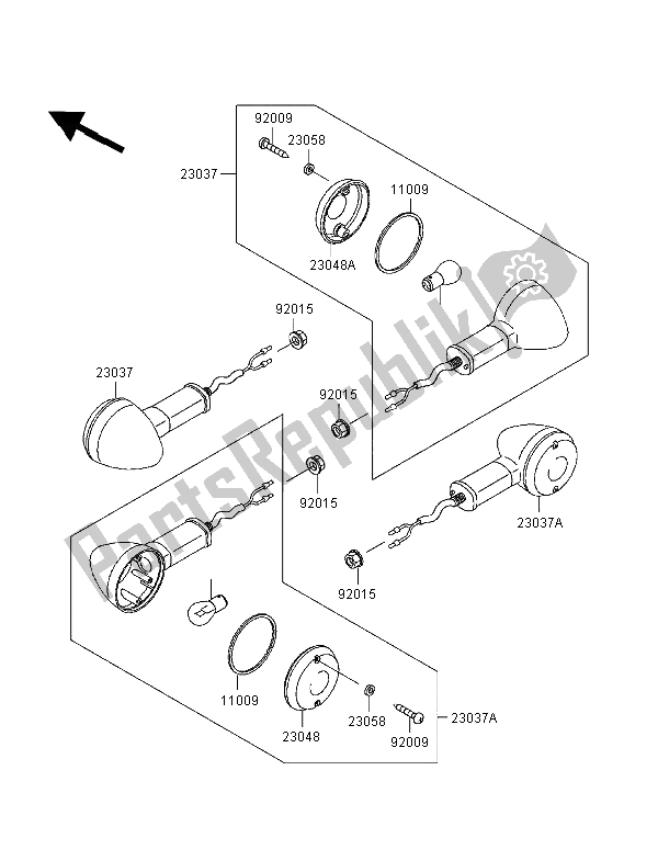 Tutte le parti per il Indicatori Di Direzione del Kawasaki Zephyr 550 1998