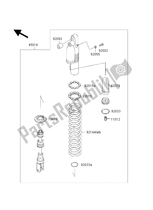 Wszystkie części do Amortyzator Kawasaki KLX 300R 1998