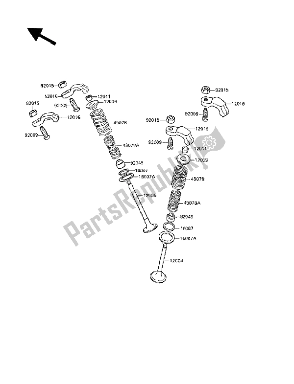 Wszystkie części do Zawory Kawasaki GPX 250R 1989