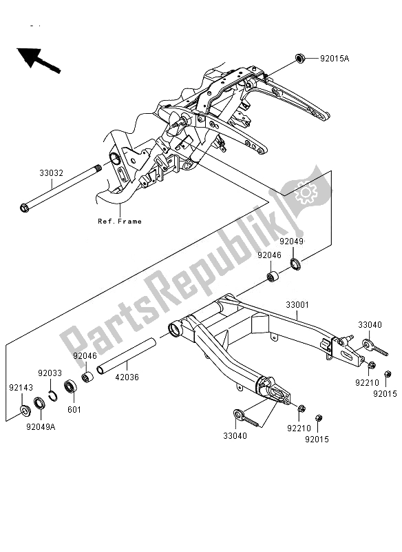 All parts for the Swingarm of the Kawasaki VN 1700 Voyager ABS 2011